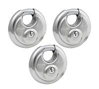 Master Lock 40TRI Shrouded Stainless Steel Disk Padlock with 2-3/4" Wide Body (Pack of 3)