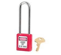 Master Lock 410LTRED Thermoplastic Safety Padlock for Mechanical Installation, Red, Shackle 7,6 x 2 cm