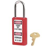 Master Lock 411RED Thermoplastic Safety Padlock for Mechanical Installation, Red, Shackle 3,8 x 2 cm