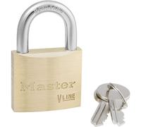 Master Lock Key Padlock 4140KA-4232 – Brass Body, Gold, 6 x 4 x 1.3 cm