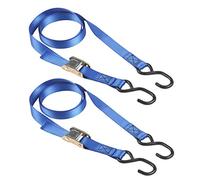 Master Lock 4368EURDAT Certified Strap with Buckle and S Hook, Blue, 2m x 25mm Straps, Pack of 2