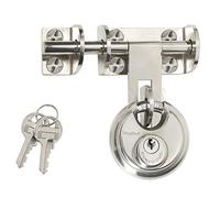 Master Lock 448EURD Pack Including Steel Bolt Hasp and Disc Keyed Padlock