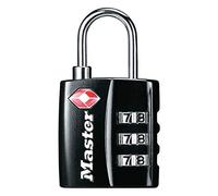 Master Lock 4680EURDBLK Tsa 3-Digit Combination Black Finish 30Mm Padlock