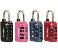 Master Lock 4691DWD TSA Approved Set Your Own Word Combination Lock,1 Pack, Assorted Colors, Black, Pink, Blue, or Red, Pack of 1