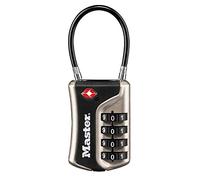 Master Lock 4697EURDNKL Combination Travel Padlock TSA Certified, Nickel, 9,3 x 3,6 x 1,5 cm