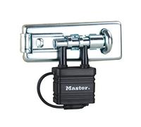 Master Lock 471EURD Pack Including Door Hasp and Outdoor Keyed Padlock
