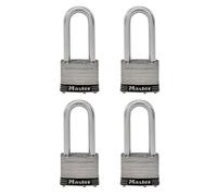 Master Lock Padlock, Laminated Stainless Steel Lock, 2 in. Wide, 5SSQLJ (Pack of 4-Keyed Alike)