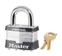 Master Lock 6 Pack 5KA-A383 2 Wide Keyed Alike Commercial Grade Laminated Padlock with 1 Shackle Height - Keyed to A383 Key Code