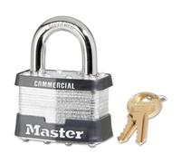 Master Lock 6 Pack 5KA-A383 2 Wide Keyed Alike Commercial Grade Laminated Padlock with 1 Shackle Height - Keyed to A383 Key Code