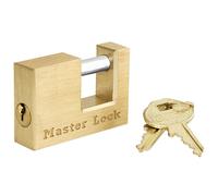 Master Lock 605DAT Shackle 15/16" Length x 7/16" Inner Width, 2" Body Width, Solid Brass Coupler Lock, Gold, 1 Count