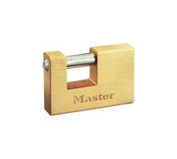 Master Lock Padlock 607EURD Rectangular Solid Brass Body 76 mm with Key, Gold