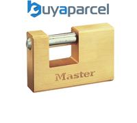 Master Lock 607EURD Rectangular Brass Padlock with Key, Gold, 7,5 x 7,6 x 1,5 cm