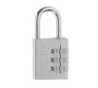 Master Lock 630D Set Lock Resettable Combination Padlock, 3/16 in Dia, 1 in H X 9/16 in W, Aluminum, Nickel, 1-3/16 in. Wide