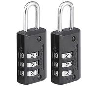 Master Lock 646EURT Pack of 2 Combination Padlocks with Zinc Body, Black, 6,3 x 2 x 1 cm