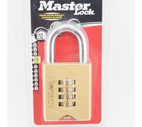 Master Lock 651EURD 4-Digit Combination Padlock with Brass Body, Gold, 10 x 5,1 x 1,3 cm