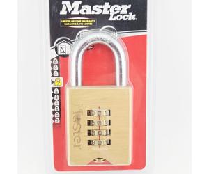 Master Lock 651D Brass 4-Digit Combination Padlock 50mm Hardened Steel Shackle