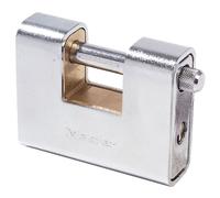 Master Lock Padlock 680EURD Rectangular Zinc with Key, Grey 8 x 9,5 x 2,9 cm