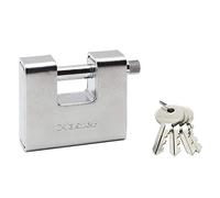 Master Lock Padlock 680EURD Rectangular Zinc with Key, Grey 8 x 9,5 x 2,9 cm