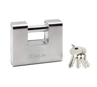 Master Lock 690EURD Rectangular Zinc Padlock with Key, Grey, 10,4 x 9 x 2,9 cm