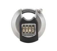 Master Lock 70mm wide Excell zinc discus padlock with shrouded shackle; set-your-own combination