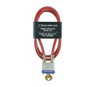 Master Lock 719D 3' Long x 3/16' Diameter Cable with Integrated Laminated Steel Padlock