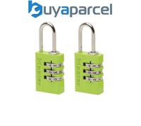 Master Lock 7620EURTCOL Aluminium 3-Digit Combination 20mm Padlock Colour x 2 ML