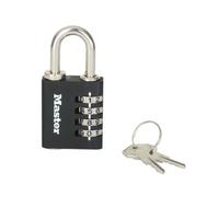 Master Lock Padlock 7641EURDBLK - Indoor Combination with Override Key 40 mm Black