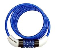 Master Lock 8152DASTWD Self Coiling Cable Lock, Blue, Light Blue, Orange, Yellow, Pack of 1