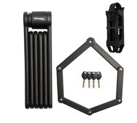 Master Lock 8335EURDPRO Folding Bike Lock with Hardened Steel Links, 4 Keys, Carrier and Mounting Bracket Included, 84cm, Black