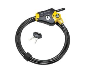 Master Lock 8413DPF, Black and Yellow, 6' x 3/8" Diameter | Adjustable Keyed Cable Lock Is Made With Braided Steel, Rust Resistant Lock and Vinyl Coated Cable, Rekeyable Wafer Cylinder