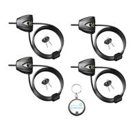 Master Lock 8417D Cable Lock Python Adjustable Keyed Cable Lock 6 ft. Long 4 Pack Bundle with Lumintrail Keychain Light