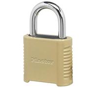 Master Lock 875D Heavy Duty Outdoor Combination Lock, Brass Finish, 2 in. Wide