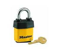 Master Lock 911DPF Heavy Duty Outdoor Padlock with Key 1 Pack Yellow