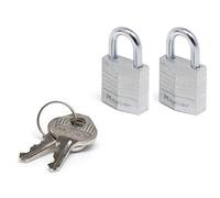 Master Lock 9120EURTCC Pack of 2 Key Padlocks in Aluminium, Grey, 2 x 3,4 x 1,4 cm
