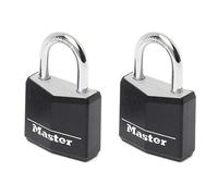 Master Lock 9130EURTBLK Aluminium Black Vinyl Cover 30Mm Padlock 4-Pin - Keyed Alike X 2