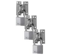 Master Lock 914060REURD Pack of Angled Padlock Eyes and Keyed Padlock (Pack of 3)