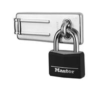 Master Lock 9140703EURD Pack Including Door Hasp and Keyed Padlock, Black