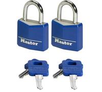 Master Lock 9140EURDBLK Key Padlock in Aluminium with Vinyl Cover, Random Color, 4 x 5,9 x 1,3 cm (Pack of 2)
