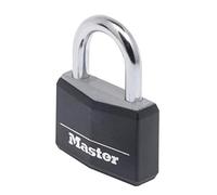 Master Lock 9150EURDBLK Key Padlock in Aluminium with Vinyl Cover, Black, 5 x 6,8 x 1,4 cm