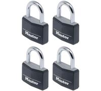 Master Lock 9140EURQBLKNOP Alu Black Vinyl Cover 40mm Padlock 4-Pi...