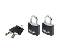 Master Lock 9130EURTBLK Aluminium Black Vinyl Cover 30Mm Padlock 4-Pin - Keyed Alike X 2