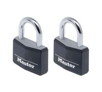Master Lock 9140EURTBLK Aluminium Black Vinyl Cover 40Mm Padlock 4-Pin - Keyed Alike X 2