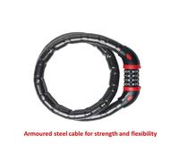 Master Lock Armoured Steel Coiled Lock 4 Digit Resettable With Bracket