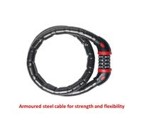 Master Lock Bike Cable Lock, Combination, 1 m Cable, Outdoor 8226EURDPRO - Use with All Kinds of Bike, Skateboards, Strollers, Lawnmowers and Other Outdoor Equipment