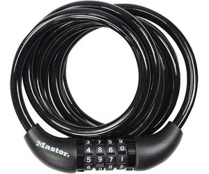 Master Lock Bike Cable Lock, Combination, 1.8 m Coiling Cable, Outdoor 8221EURD