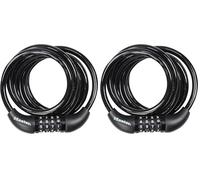 Master Lock Bike Cable Lock, Combination, 1.8 m Coiling Cable, Outdoor 8221EURDPRO - Use with All Kinds of Bike, Skateboards, Strollers, Lawnmowers and Other Outdoor Equipment (Pack of 2)