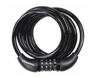 Master Lock Bike Cable Lock, Combination, 1.8 m Coiling Cable, Outdoor 8221EURDPRO - Use with all kinds of Bike, Skateboards, Strollers, Lawnmowers