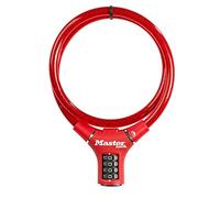 MASTER LOCK Bike Cable Lock [Combination] [90 cm Cable] [Outdoor] [Red] 8229EURDPRORED - Ideal for Bike, Electric Bike, Skateboards, Strollers, Lawnmowers and Other Outdoor Equipment