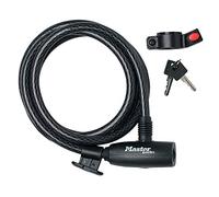 MASTER LOCK Bike Cable Lock [Key] [1.8 m Coiling Cable] [Outdoor] [Mounting Bracket] 8232EURDPRO - Ideal for Bike, Skateboards, Strollers, Lawnmowers and Other Outdoor Equipment