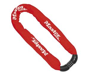 Master Lock Bike Chain Lock, Combination Lock, 90 cm Chain, Red 8392EURDPROCOLR - Use with Electric, Mountain, Road, Folding Bikes